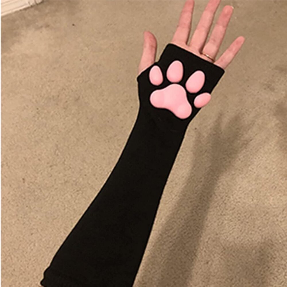 Cat Paw Socks Gloves Set Soft Warm Cosplay 3D Toe Beans for Women Girls - Picture 5 of 7